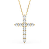 14K Gold Diamond Cross Pendant Necklace (1.00 ct)
